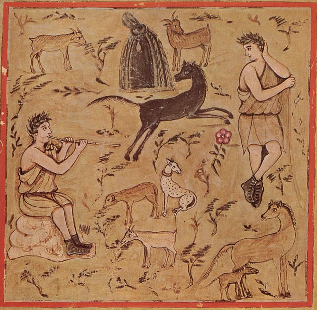 Georgics Book III, Shepherd with Flocks, Vergil (Vatican Library)