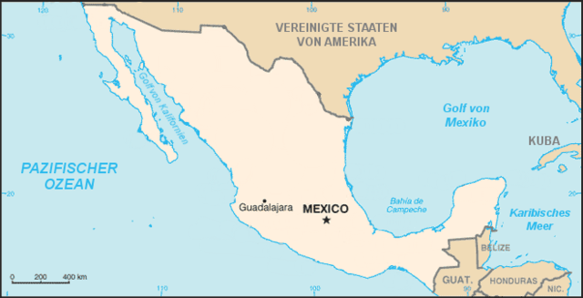 Položaj Guadalajare u Meksiku