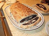 Stollen made with poppy seed paste