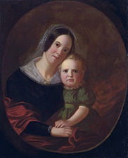 Mrs George Caleb Bingham (Sarah Elizabeth Hutchison) et son fils, Newton, vers 1841, collection particulière