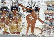 180px Musicians and dancers on fresco at Tomb of Nebamun