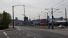 The mural seen from the intersection of N. Interstate and N. Russell, 2016 N. Interstate and N. Russell, PDX, 2016.jpg