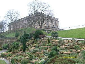 Nottingham Castle in sunset, Nottingham, UK