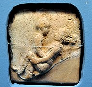 Old-Babylonian plaque of a male and a female, intercourse, missionary position. From southern Iraq. 1st half of the 2nd millennium BCE. Ancient Orient Museum, Istanbul, Turkey.jpg