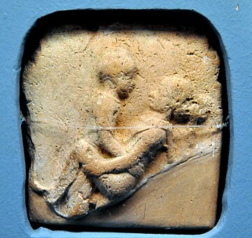 File:Old-Babylonian plaque of a male and a female, intercourse, missionary position. From southern Iraq. 1st half of the 2nd millennium BCE. Ancient Orient Museum, Istanbul, Turkey.jpg