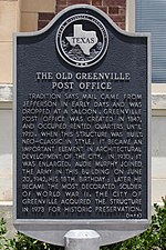 Thumbnail for File:Old Greenville Post Office Historical Marker.jpg