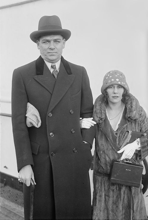 Hammerstein with his first wife, Myra Finn, photographed aboard a ship