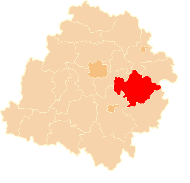 Piirikunnan sijainti Łódźin voivodikunnan kartalla