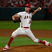 Naughton with the Los Angeles Angels in 2021. Packy Naughton 8.27.21.jpg