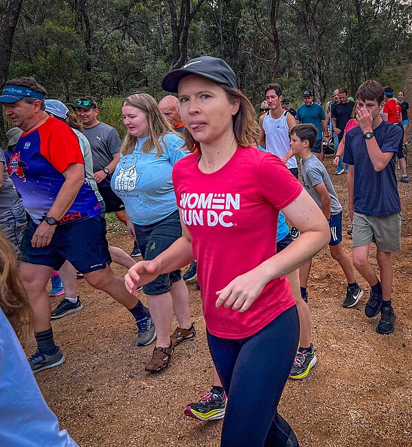 Runners at the start of a parkrun event in Australia