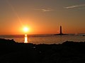 Lighthouse of La Hague at sunset