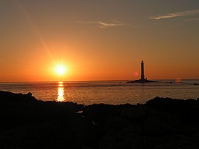 Majakka Cape Agissa (Phare de la Hague), niemimaan pohjoisosassa