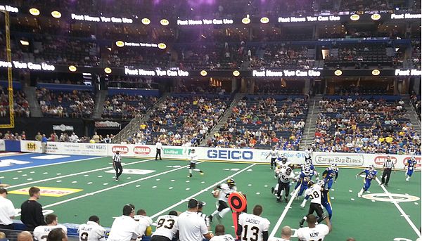 Pittsburgh Power playing against the Tampa Bay Storm at the Tampa Bay Times Forum on July 20, 2013.