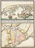 Plan et vue du port ville et chateau de Brest ca 1700.jpg