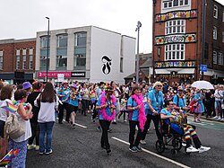A cadre of Hull Volunteers at the 2022 Pride in Hull parade.