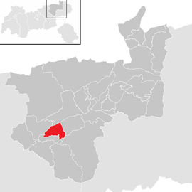 Poloha obce Radfeld v okrese Kufstein (klikacia mapa)