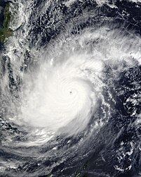 Typhoon Rai (Odette) at its peak intensity while approaching the Philippines on December 16, 2021 Rai 2021-12-16 0159Z.jpg