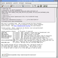 E-mail rozpoznaný jako spam programem SpamAssassin v emailovém klientu Novell Evolution