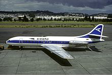 A SAETA Sud Aviation Caravelle at the Old Mariscal Sucre International Airport in 1982