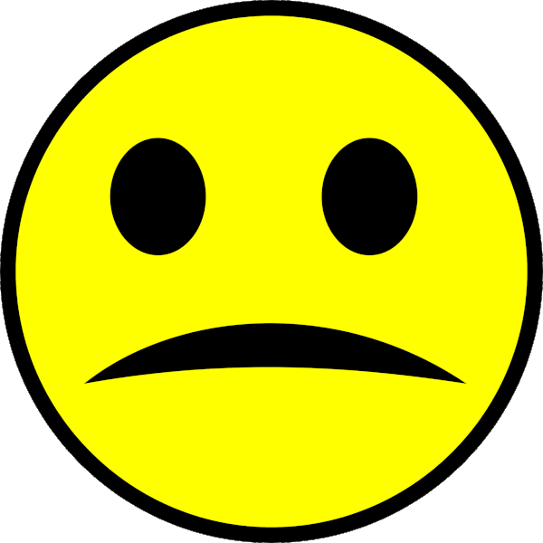 sad face clipart black and white