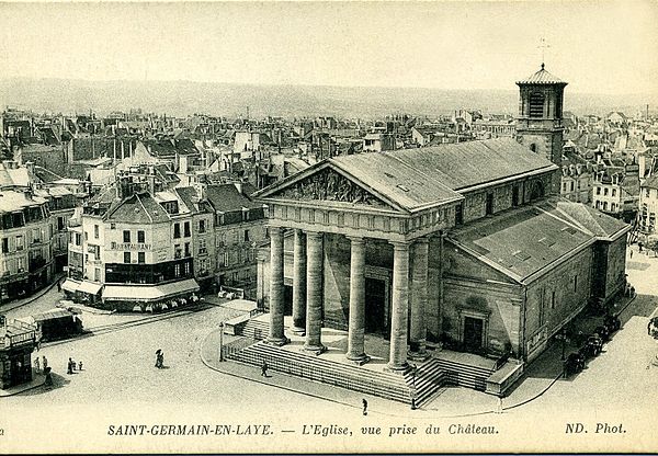 A view of the Saint-Germain church in Saint-Germin-en-Laye, taken from the castle