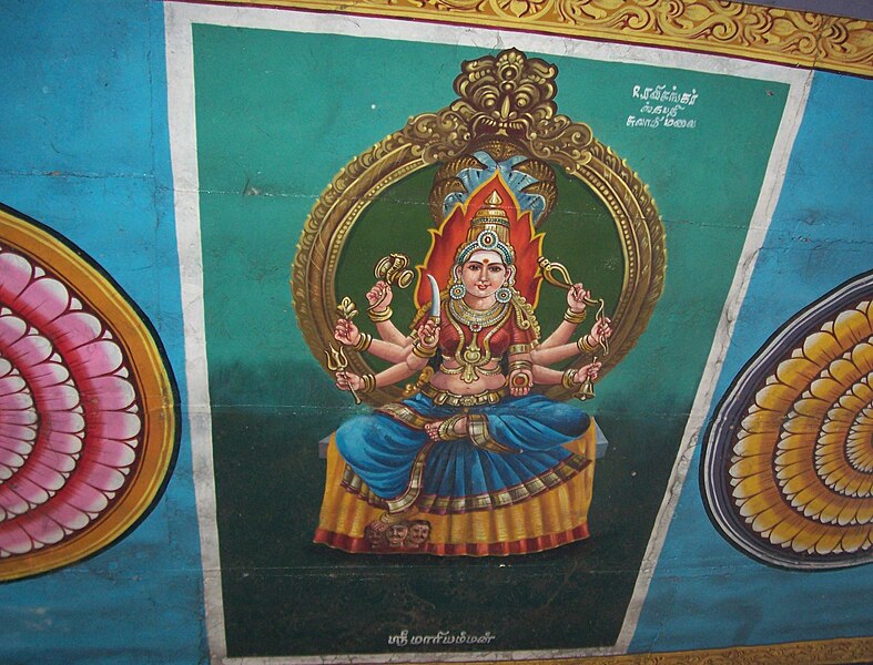 File:Samayapuram Mariyamman Drawing in the Temple Corridor.jpg