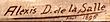 firma de Alexis Douce de la Salle