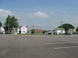 Parking lot on the site of the school Site of the Botkins Elementary School.jpg