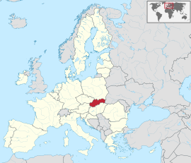 Localização Eslováquia