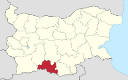 Област Смолян на картата на България