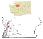 Snohomish distrikto Washington Incorporated kaj eksterkomunumaj areoj Marysville Highlighted.svg