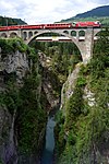 A train on the Solis Viaduct in July 2009