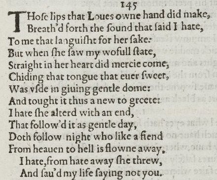 Sonnet 145, with original spelling