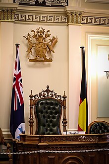 The Speaker's Chair in the Legislative Assembly Speakers Chair.jpg