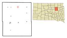 Spink County South Dakota Incorporated und Unincorporated Gebiete Brentford Highlighted.svg