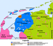 Traditionelle Verteilung der Sprachen in den Nordniederlanden