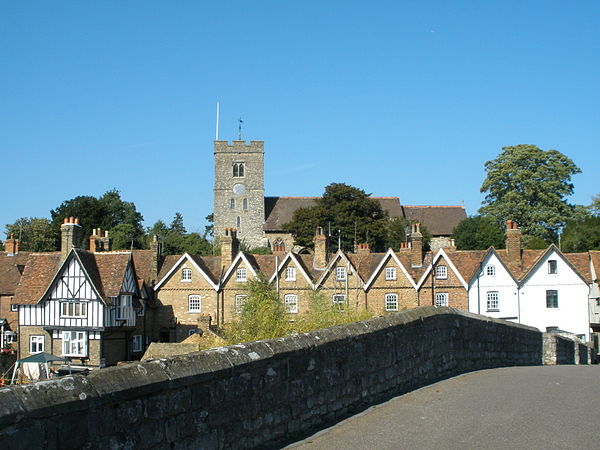 St Peter and St Paul's church sitting above the village