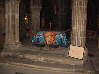Tomb of St. Mungo in the crypt of Glasgow Cathedral Stmungotomb.JPG