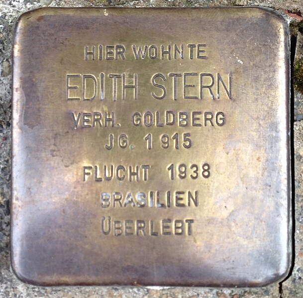 File:Stolperstein Meinerzhagen Teichstraße 10 Edith Stern.jpg