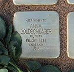 Bukdácsoló kő Anna Goldschläger, Brühlscher Garten 1, Drezda.JPG