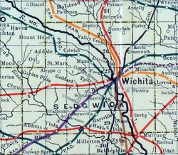 1915 Railroad Map of Sedgwick County