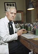 Alexander Fleming (1881-1955) known for the discovery of penicillin and lysozyme.