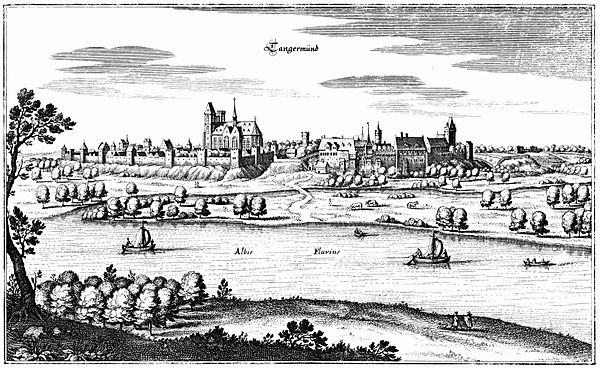 Tangermünd, 17th century engraving by Matthäus Merian