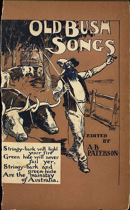 Old Bush Songs (1905), par Banjo Paterson. L'Australie a une longue tradition de musique country, influencée par les ballades folkloriques celtiques et la tradition des ballades Bush.