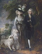 汤玛斯·根兹巴罗的《威廉·哈莱特夫妇（英语：Mr and Mrs William Hallett）》，236 × 179cm，约作于1785年，自1954年起收藏[76]