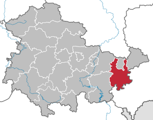 Li position de Subdistrict Greiz in Thuringia