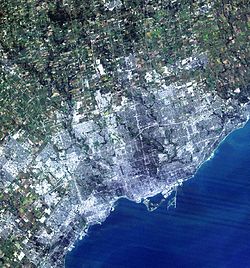 Satellite image of the Greater Toronto Area