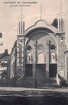 Postcard of the theatre/cinema in Trabzon.