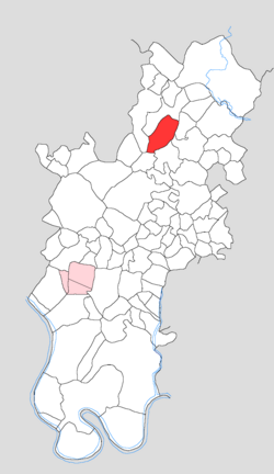 Map showing Paharipur Bhondela in Tundla block