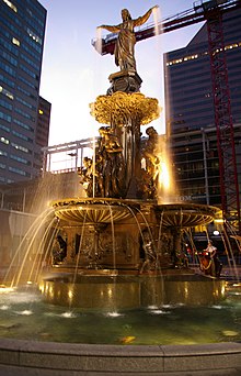 The Tyler Davidson Fountain is the centerpiece of Fountain Square TylerDavidsonFountainAtNight.jpg